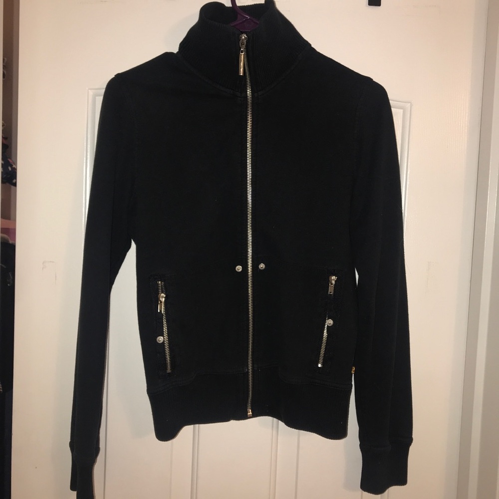 Turtleneck Zip Up Black Jacket